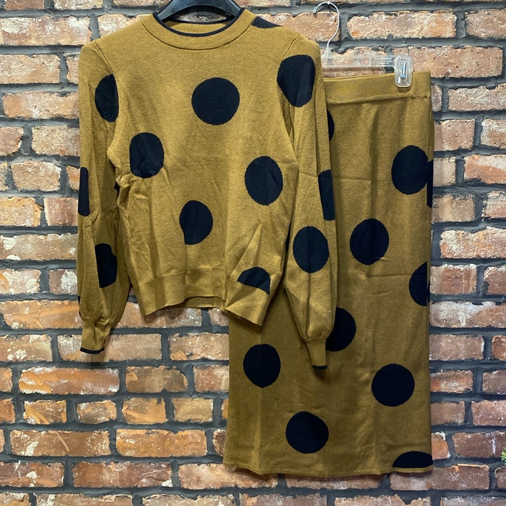 Polka Dot Sweater and Skirt Set